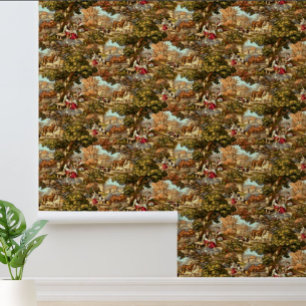 Victoriaans Era 1890 Pastoral Scenes Pattern Behang