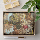 Victoriaans Era 1890 Pastoral Scenes Pattern Tissuepapier (Geschenk)