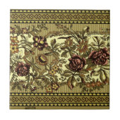 Victoriaans Era Anglo Japans Roos Frieze Tegeltje (Voorkant)