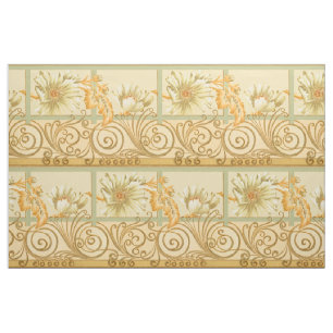 Victoriaans ERA Art Nouveau Floral Scroll Frieze Stof