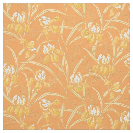 Victoriaans ERA Art Nouveau Iris Floral Pattern Stof (Swatch)