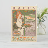 Victoriaans ERA Art Nouveau Thanksgiving Feestdagenkaart (Staand voorkant)