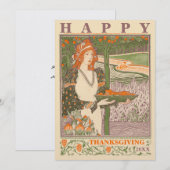 Victoriaans ERA Art Nouveau Thanksgiving Feestdagenkaart (Voorkant / Achterkant)