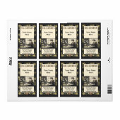 Victoriaans ERA Art Nouveau Woman Ex-Libris-Sjablo Etiket (Full Sheet)