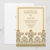 Victoriaans Era Art Nouveau Zonnebloemen Bruiloft Kaart (Voorkant / Achterkant)