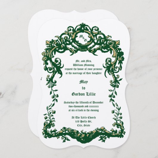 Victoriaans Era Barokke Rococo stijl Fruit & Blade Kaart (Voorkant / Achterkant)