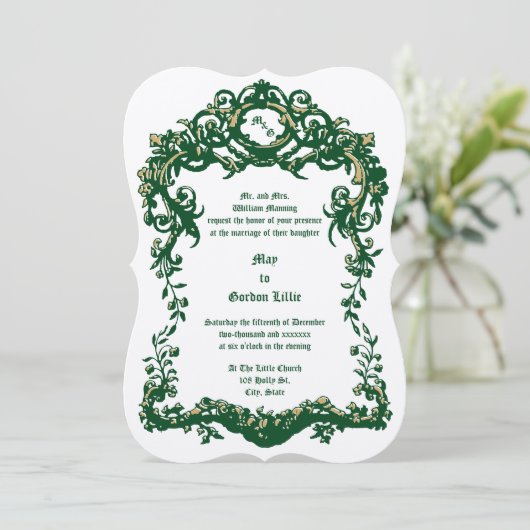 Victoriaans Era Barokke Rococo stijl Fruit & Blade Kaart (Staand voorkant)