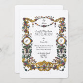 Victoriaans Era Baroque Style Floral Cartouche Kaart (Voorkant / Achterkant)