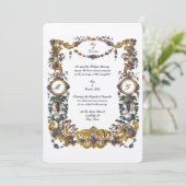 Victoriaans Era Baroque Style Floral Cartouche Kaart (Staand voorkant)