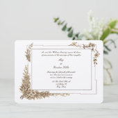 Victoriaans Era Bloemen Botanische Kunst Lijst bru Kaart (Staand voorkant)