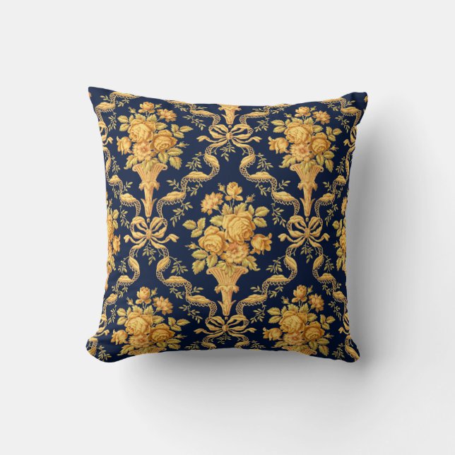  Victoriaans Era Bloemen Brokaat Patroon Kussen (Voorkant)