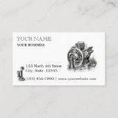 Victoriaans Era Border Steampunk Sjabloon Visitekaartje (Achterkant)