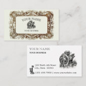 Victoriaans Era Border Steampunk Sjabloon Visitekaartje (Voorkant / Achterkant)