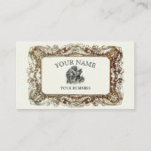 Victoriaans Era Border Steampunk Sjabloon Visitekaartje (Voorkant)