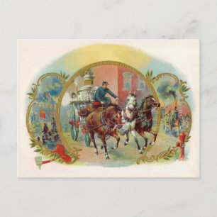 Victoriaans Era Brandweerman Briefkaart