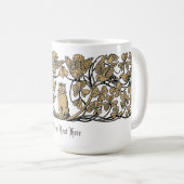  Victoriaans Era Cat, Clover & Birds Koffiemok (Voorkant rechts)