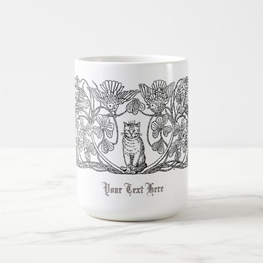  Victoriaans Era Cat, Clover & Birds Koffiemok (Center)