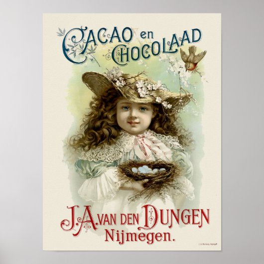 Victoriaans Era Chocolade Cacao advertentie Poster (Voorkant)