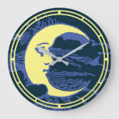 Victoriaans Era Crescent Moon Face Grote Klok (Voorkant)