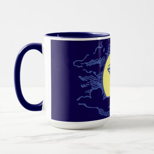  Victoriaans Era Crescent Moon Face Mok (Links)