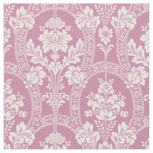 Victoriaans Era Damask Floral Pattern Stof (Close Up)
