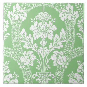 Victoriaans Era Damask Floral Pattern Tegeltje
