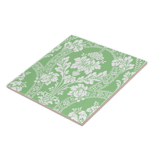 Victoriaans Era Damask Floral Pattern Tegeltje (Zijkant)