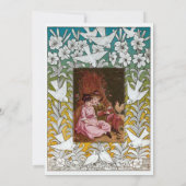  Victoriaans Era Duiven & Bloemen Huwelijk Kaart (Achterkant)