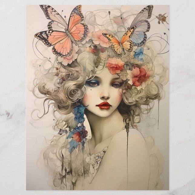 Victoriaans Era Elegance Scrapbook Papier (Voorkant)