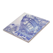 Victoriaans Era Fantasy Zee Tegels Blauw en Wit 11 Tegeltje (Zijkant)