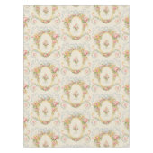 Victoriaans Era Floral Medallion & Blue Ribbon Tafelkleed (Voorkant)