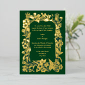 Victoriaans Era Floral Vine Lijst Wedding Folie Uitnodiging (Staand Voorkant)