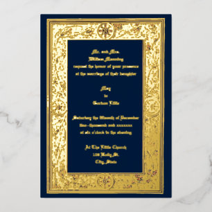 Victoriaans era Foliage & Berries van Anton Seder  Folie Uitnodiging