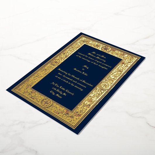 Victoriaans era Foliage & Berries van Anton Seder  Folie Uitnodiging (Gedraaid)