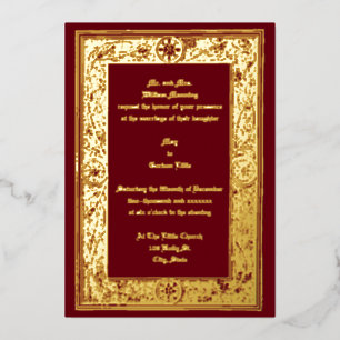 Victoriaans era Foliage & Berries van Anton Seder Folie Uitnodiging