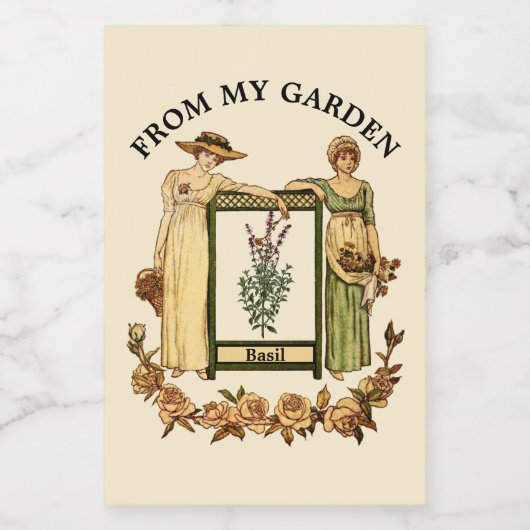 Victoriaans Era Food Label Sjabloon Voedselcontainer Etiket (Enkel label)