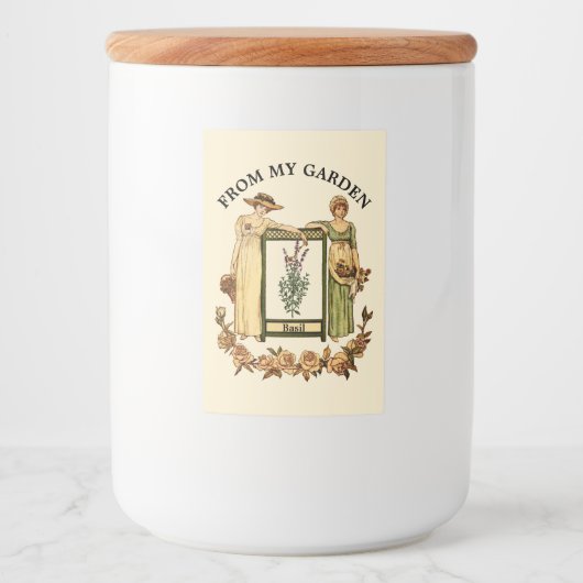 Victoriaans Era Food Label Sjabloon Voedselcontainer Etiket (Voorkant)