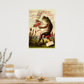 Victoriaans Era Frog op Paddestoel Parfum Ad Poster (Keuken)