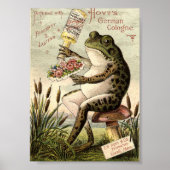 Victoriaans Era Frog op Toadstool Ad Poster (Voorkant)