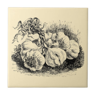  Victoriaans Era Fruit & Vegetable Garlic Ad Tegeltje