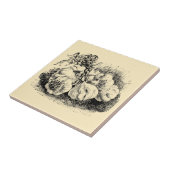  Victoriaans Era Fruit & Vegetable Garlic Ad Tegeltje (Zijkant)