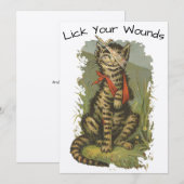 Victoriaans ERA Funny Cat Get Well Card Sjabloon (Voorkant / Achterkant)