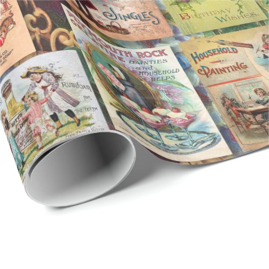  VICTORIAANS ERA GIFT WRAP WRAPPING PAPIER (Rol Hoek)