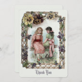  Victoriaans Era Girls Bedankkaart (Voorkant / Achterkant)