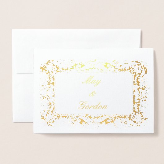 Victoriaans ERA Gold Wedding Invitting Sjabloon (Voorkant met envelop)