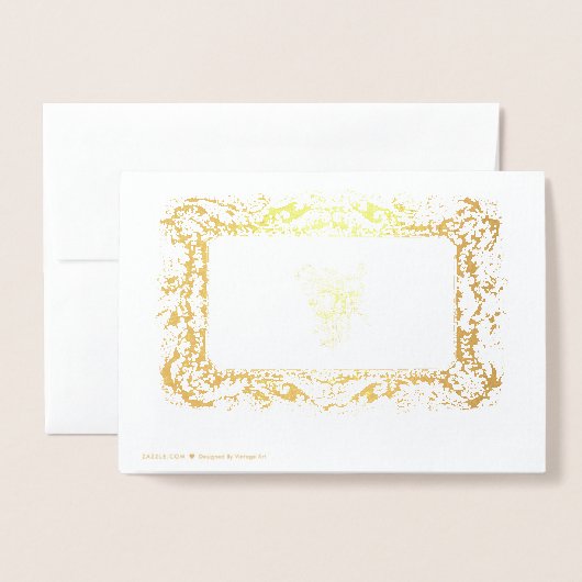 Victoriaans ERA Gold Wedding Invitting Sjabloon (Met envelop)