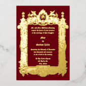 Victoriaans Era Griffin Rocaille Lijst Bruiloft Folie Uitnodiging (Voorkant)