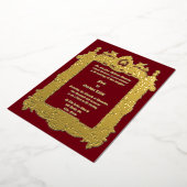 Victoriaans Era Griffin Rocaille Lijst Bruiloft Folie Uitnodiging (Gedraaid)