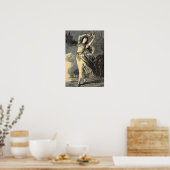 Victoriaans Era Gypsy Tambourine Girl Poster (Keuken)