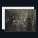 Victoriaans Era Happy Kerstboom Feestdagenkaart<br><div class="desc">Dit is een digitaal verbeterde afdruk van een antiek Victoriaans tijdperk 1891 schilderij van kinderen die dansen rond een kerstboom met de titel Happy Kerstmis van Viggo Johansen. U kunt de tekst personaliseren.</div>
